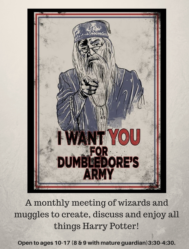 Dumbledore’s Army – Harry Potter club | West Tisbury Library