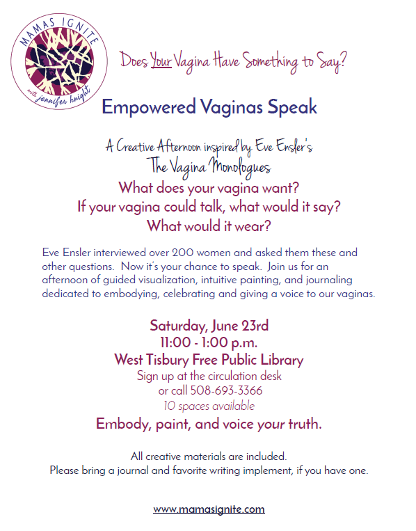Empowered Vagina’s Speak: A Creative Afternoon Inspired by The Vagina Monologues