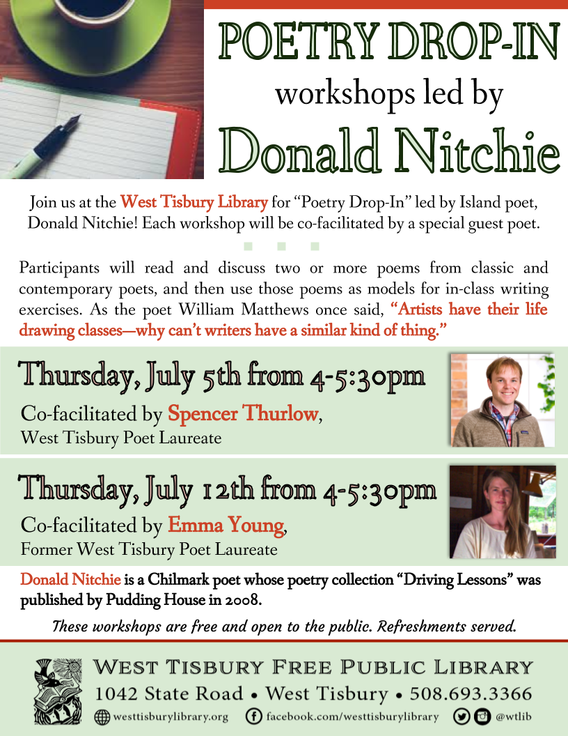 Poetry Drop-In w/ Donald Nitchie and Spencer Thurlow