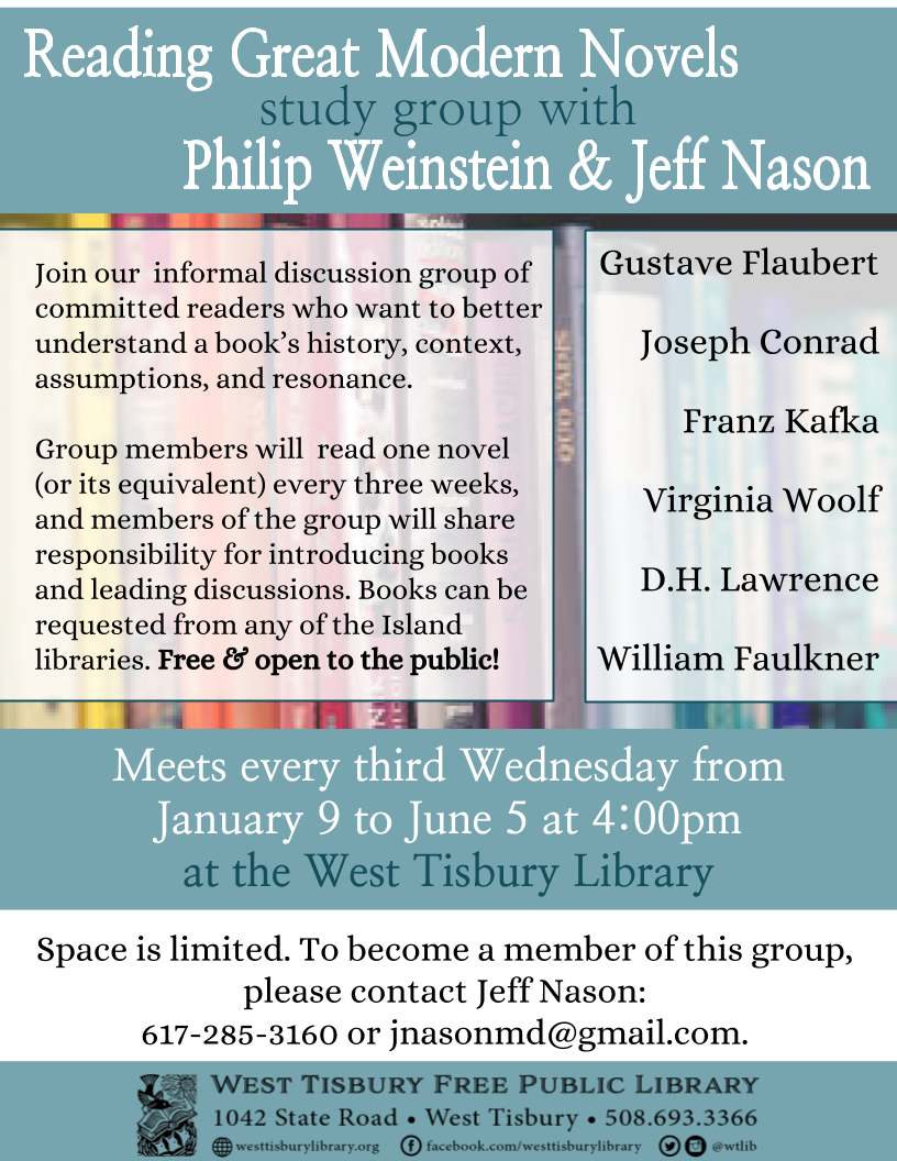 Class Full! "Reading Great Modern Novels" Study Group