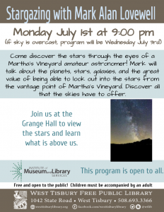 Stargazing at the Grange with Mark Alan Lovewell