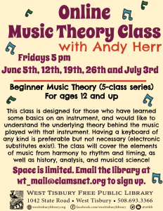 Online Beginner Music Theory (5-class series) with Andy Herr