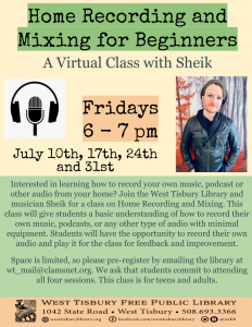 Virtual Class on Home Recording and Mixing