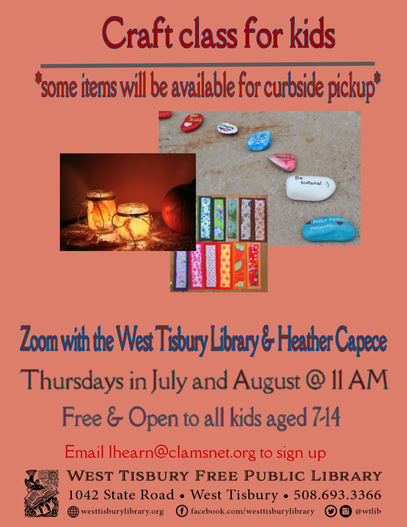 Virtual craft class for kids ages 7-14