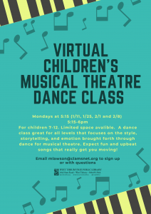 Virtual Children's Musical Theater Dance Class