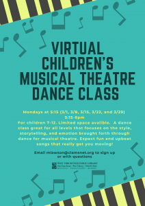 Virtual Children's Musical Theatre Jazz Class