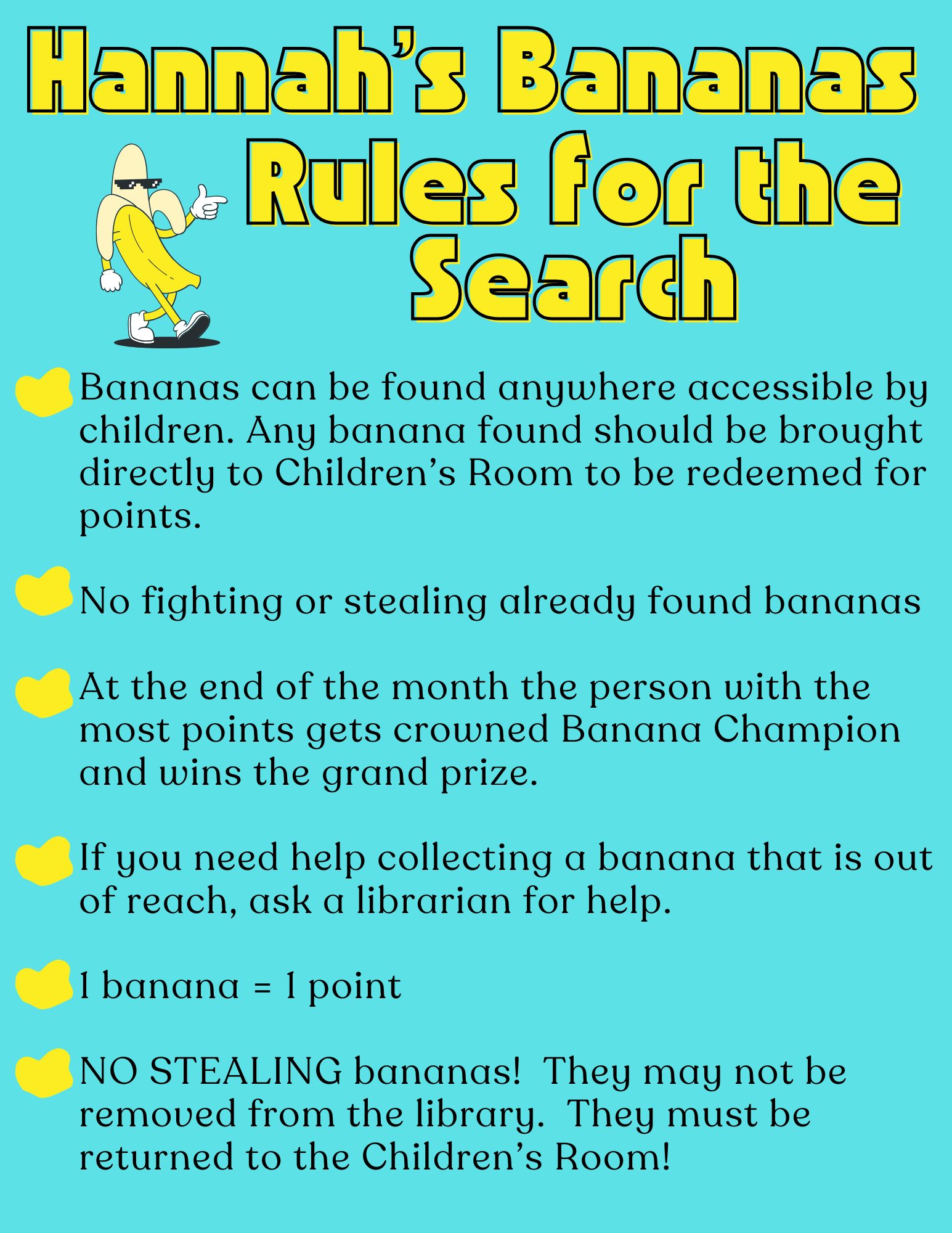 Hannahs Bananas Rules