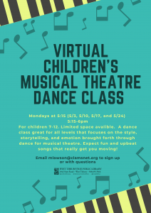 Virtual Children's Musical Theatre Jazz Class