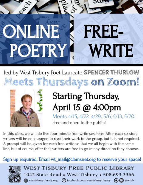 CLASS FULL! Online Poetry Free-Write Class – Series 9 | West Tisbury ...