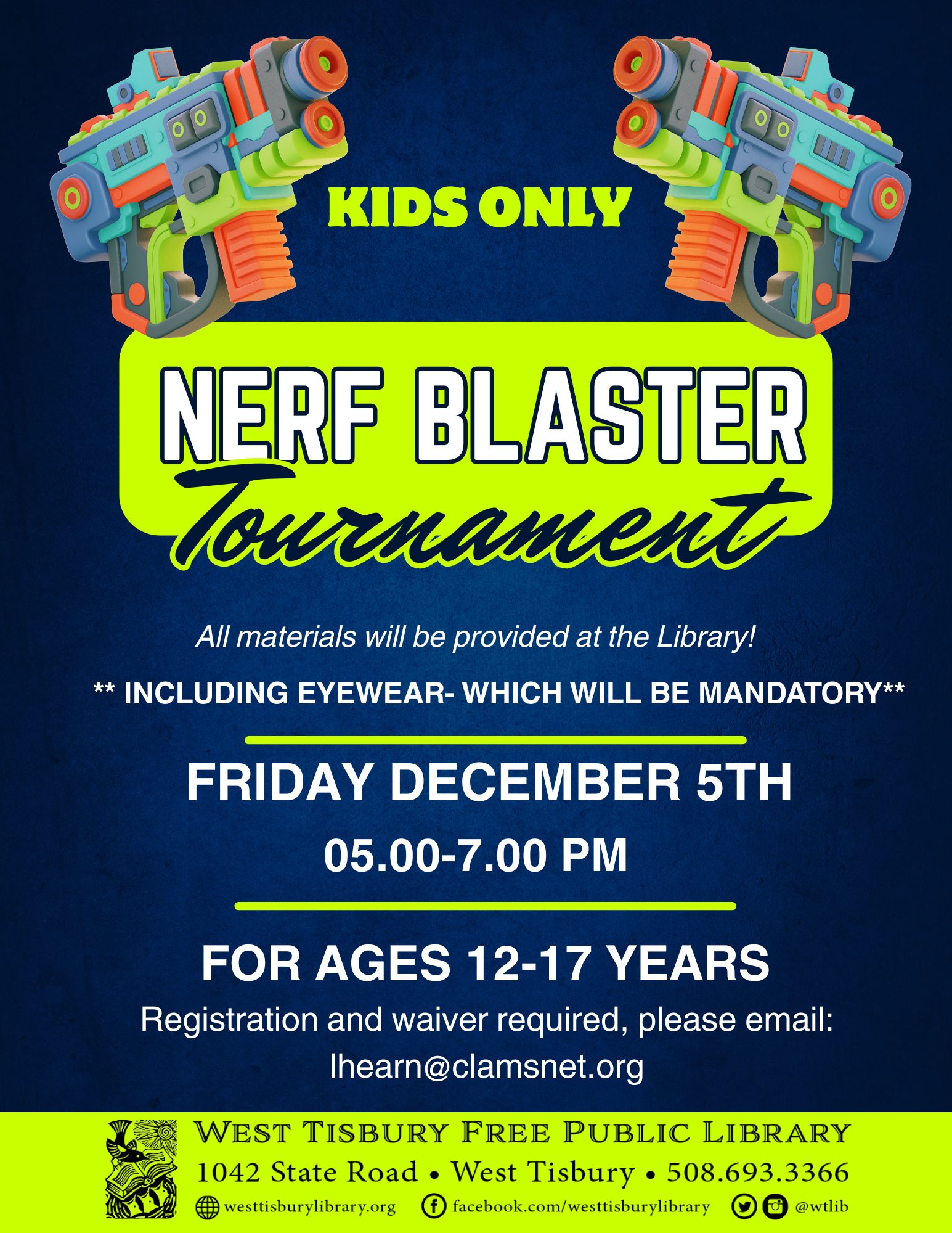 afterhours library nerf blaster event