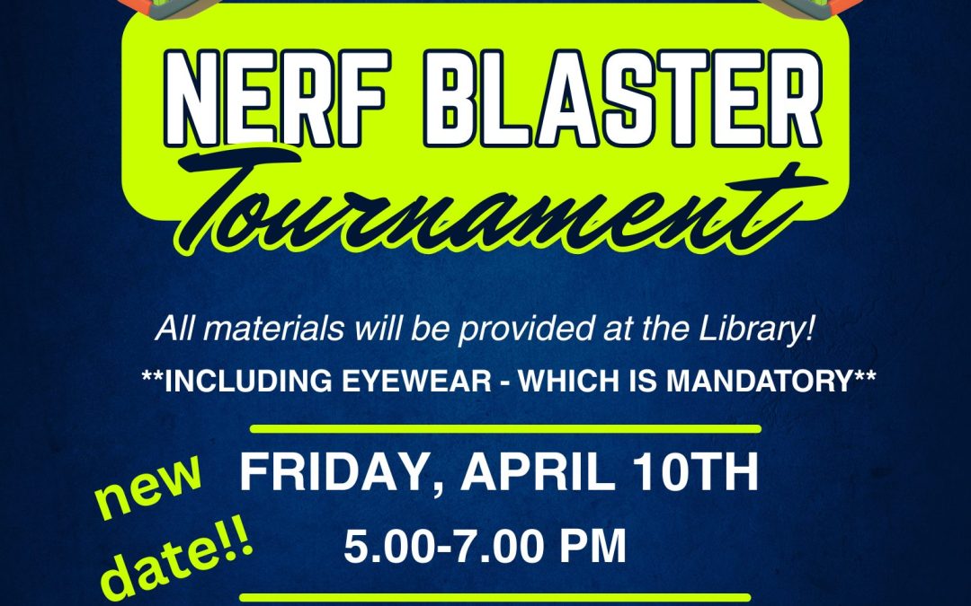 NERF BATTLE AT THE LIBRARY! Ages 11-17, registration required.