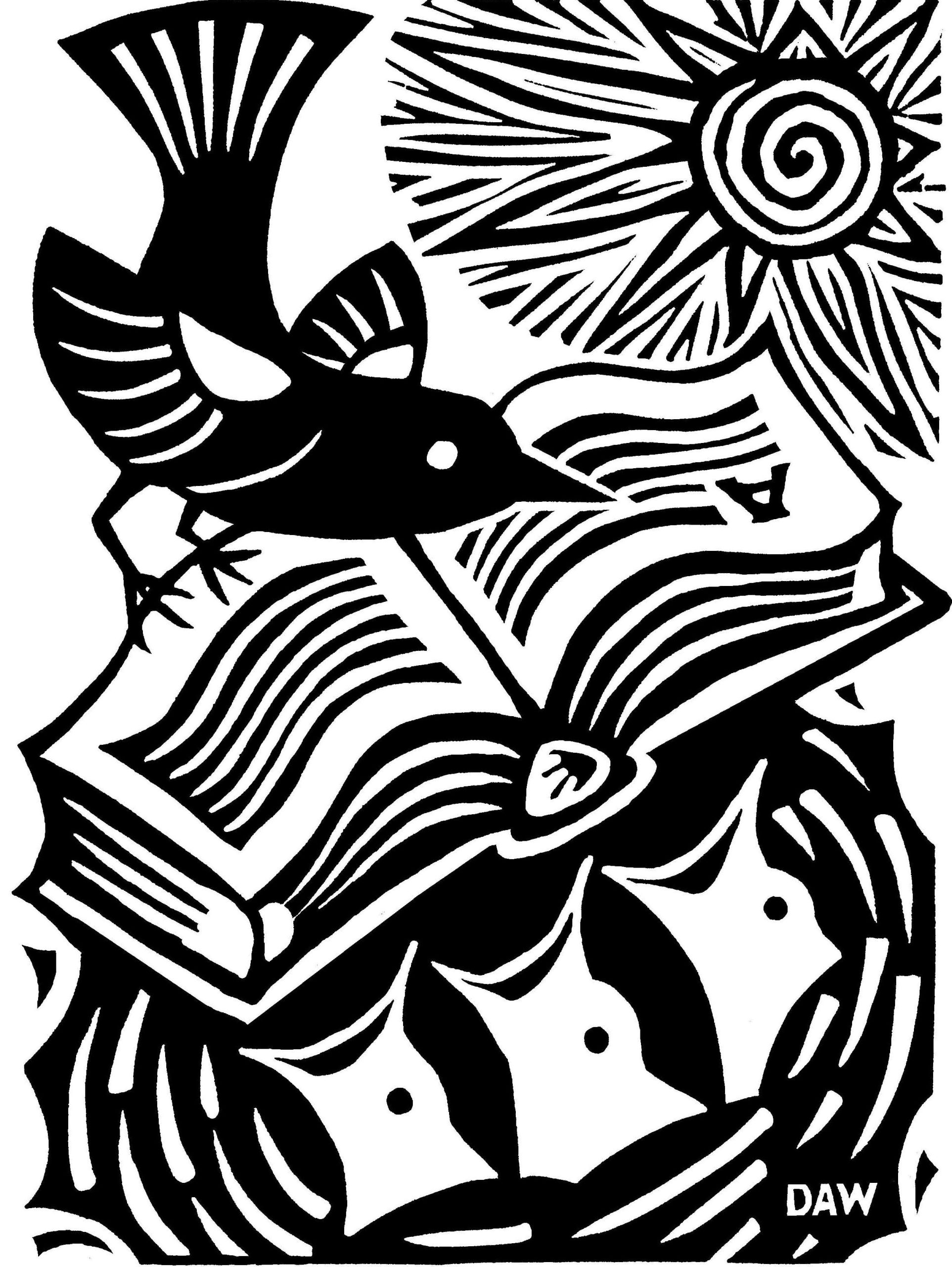 library logo, bird alone rr