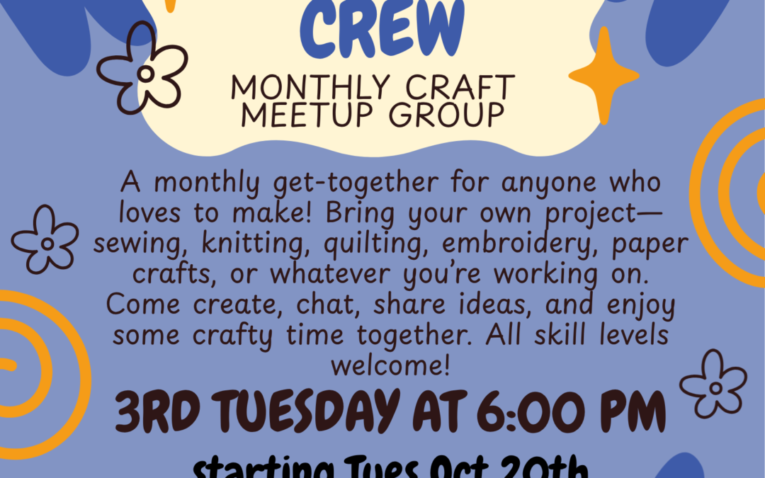 Monthly craft meetup group
