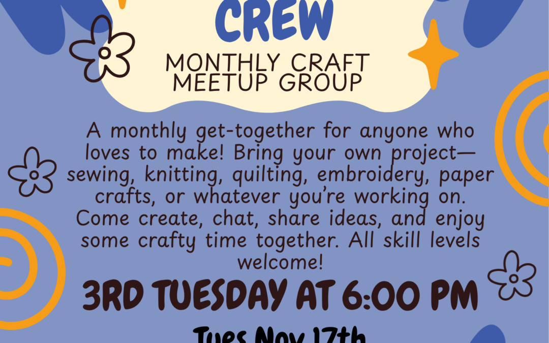 Monthly craft meetup group